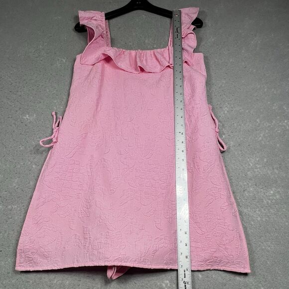 Lilly Pulitzer Zoya Ruffled Romper Womens Size 4 Pink Ruffle Sleeveless - Picture 7 of 15